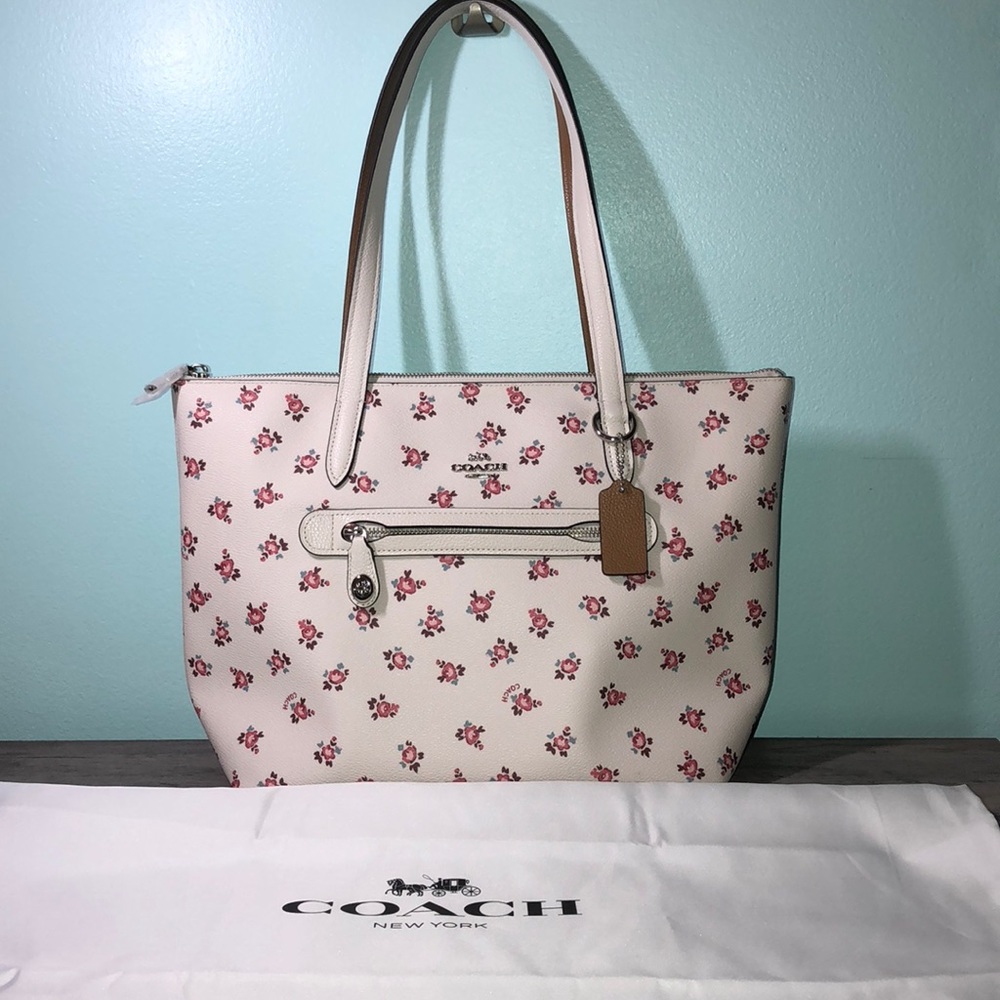 Coach Pebbled Leather Floral tote: Coach 27165